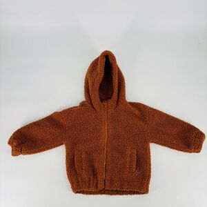 Pre-Owned Kid's Cotton-On 3-4 Teddy Bear Fleece Hooded Zip Jacket Carmel